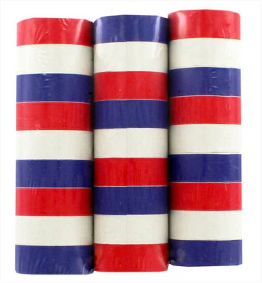Paper Streamers Great Britain Red White Blue 14mm x 4m