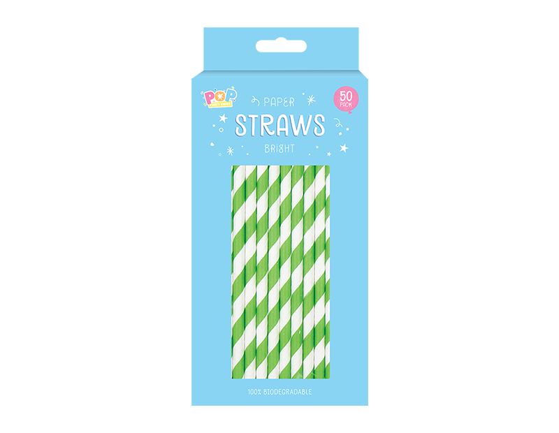 Paper Straws Bright - 50 Pack