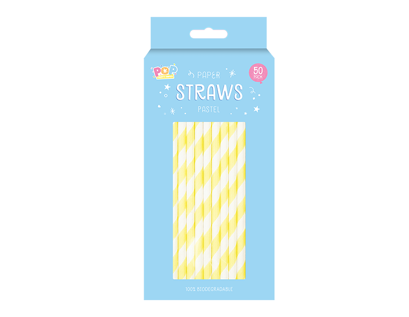 Paper Straws Pastel - 50 Pack