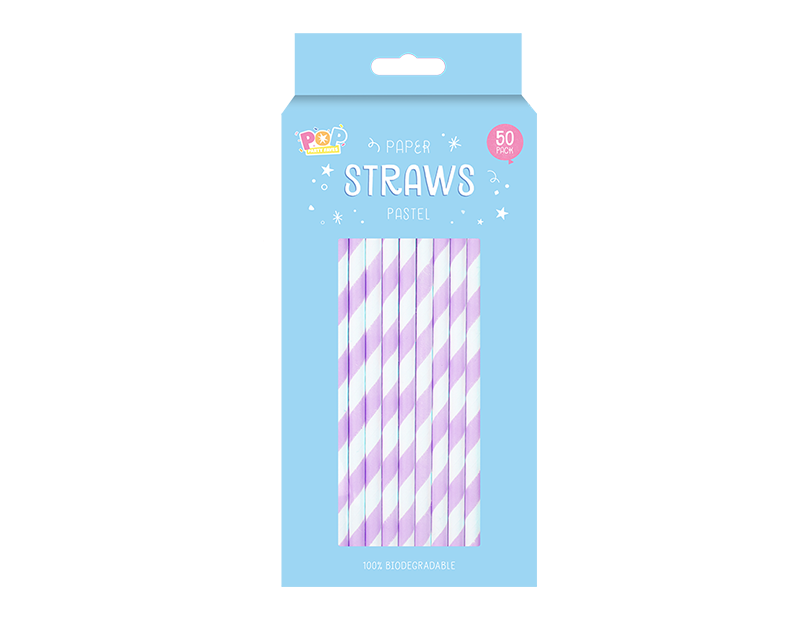 Paper Straws Pastel - 50 Pack