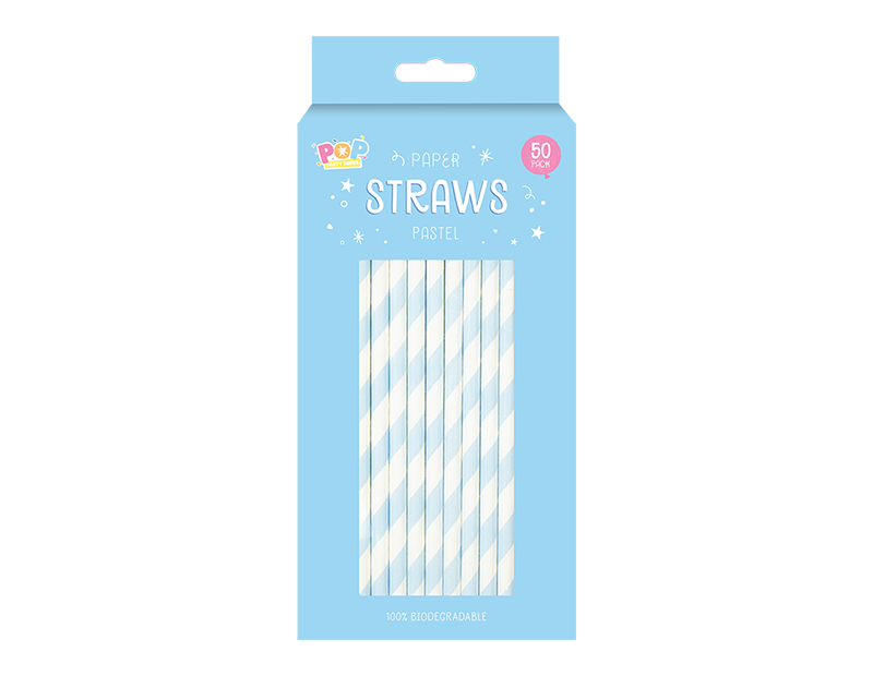 Paper Straws Pastel - 50 Pack