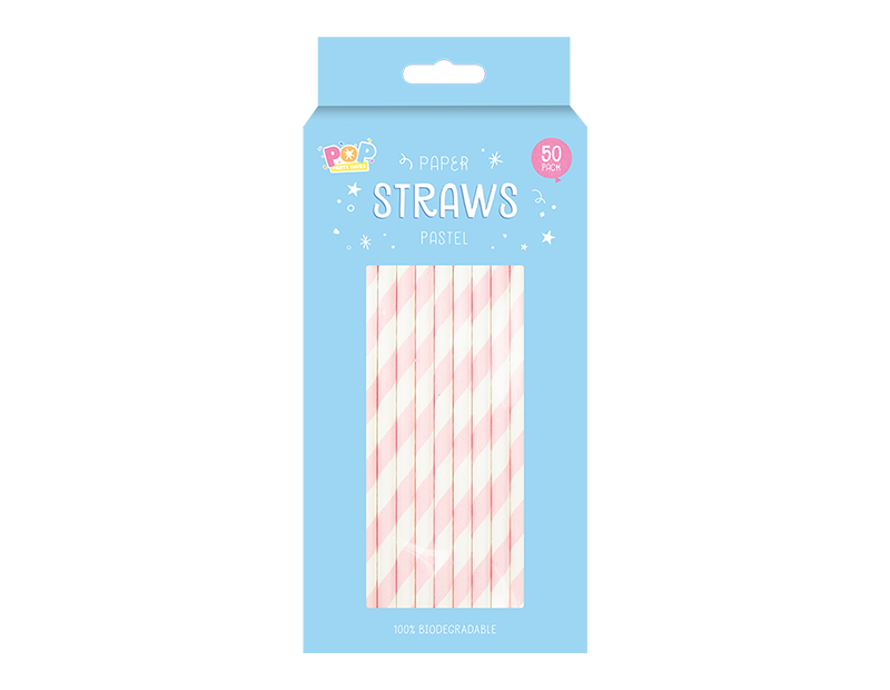 Paper Straws Pastel - 50 Pack