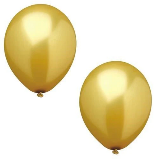 Papstar Metallic Gold Birthday Party Balloons 10 Piece Party Pack 25cm