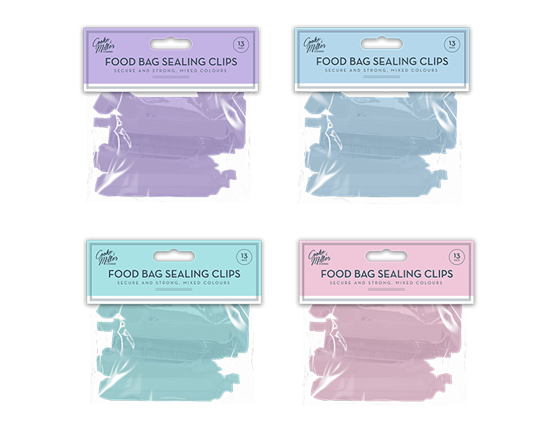 Pastel Bag Sealing Clips 13pk