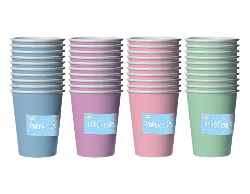 Pastel Paper Cups 10pk PDQ