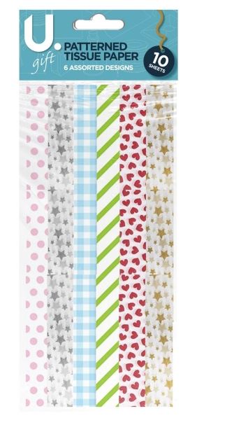 Patterned Tissue Paper, 10 Sheets