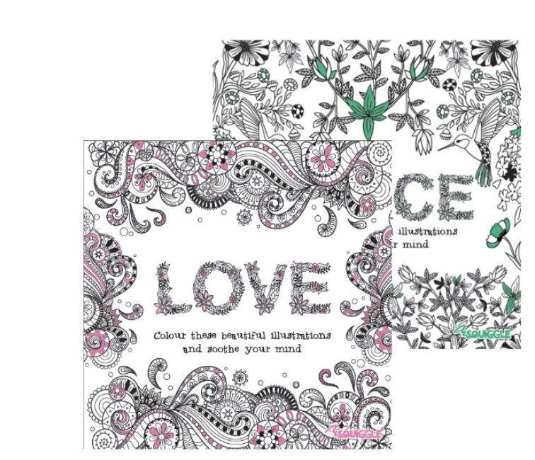 Peace & Love Advanced Colouring Book 3 & 4, 21x21cm
