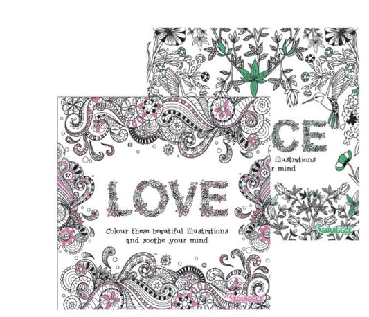 Peace & Love Advanced Colouring Book 3 & 4, 21x21cm