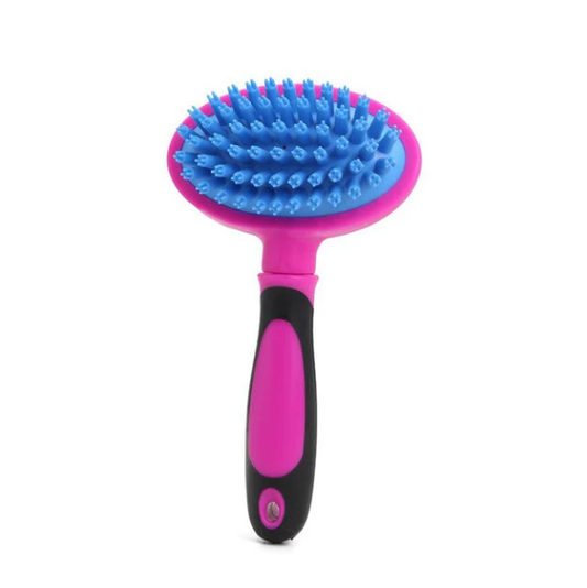 Pet Bath Massage Brush Blue Bristles Plastic 17 cm