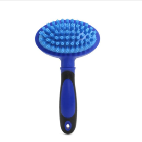 Pet Bath Massage Brush Blue Bristles Plastic 17 cm