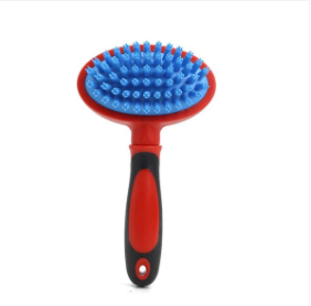 Pet Bath Massage Brush Blue Bristles Plastic 17 cm
