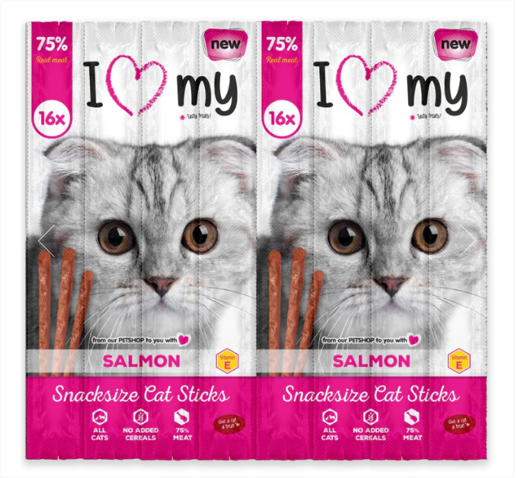 Pet Cat Treats Sticks Salmon 16 Pack