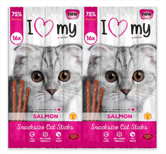 Pet Cat Treats Sticks Salmon 16 Pack