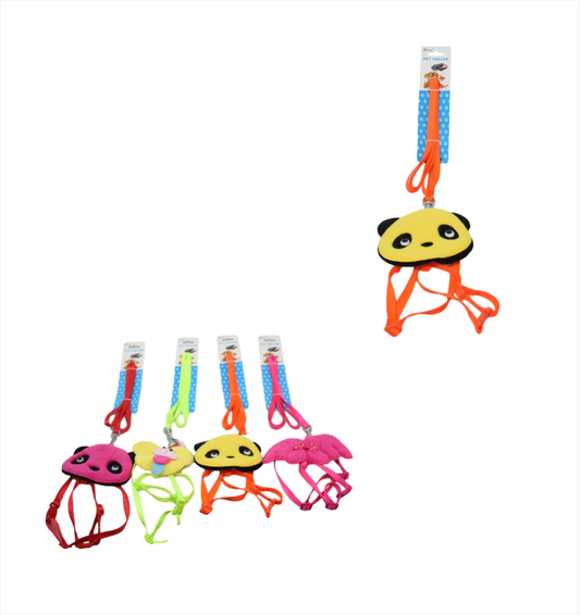 Pet Collar Fancy Cartoon Furry Neck Collar With Leash Size Small Assorted Designs x 1