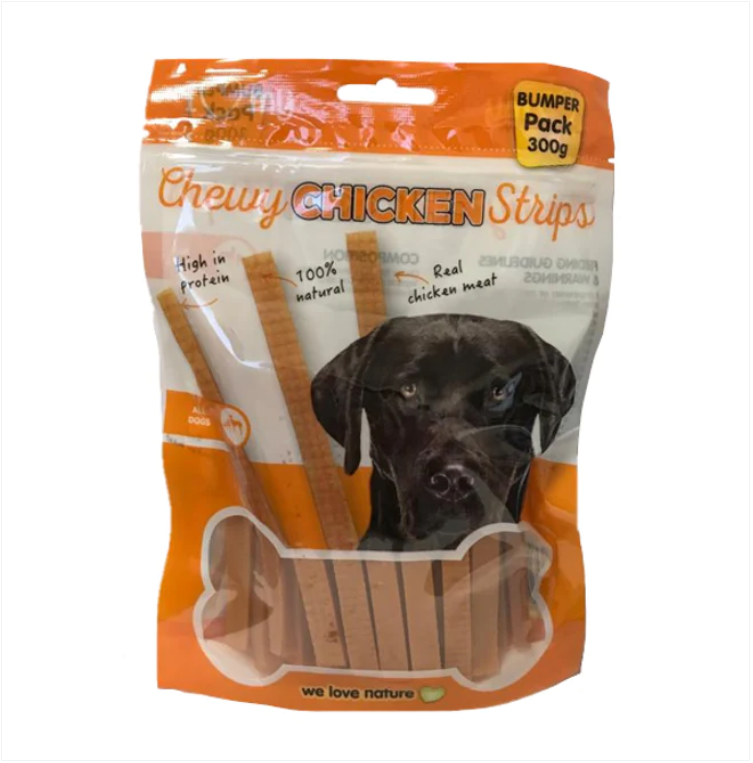 Pet Dog Chewy Chicken Strips 300g Bumper Pack