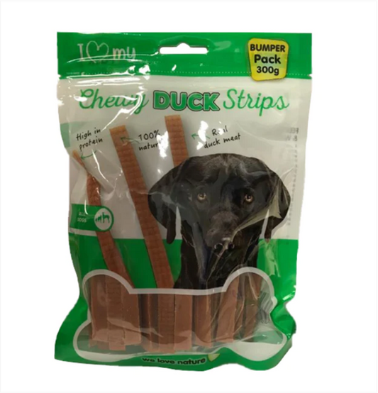 Pet Dog Chewy Duck Strips 300g Bumper Pack