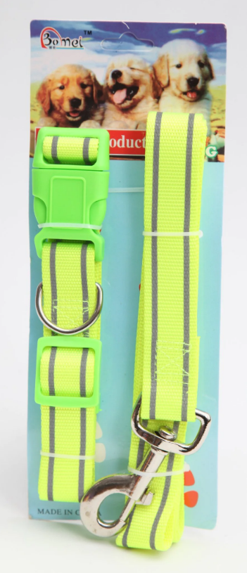 Pet Dog Lead Leash and Collar Assorted Colours