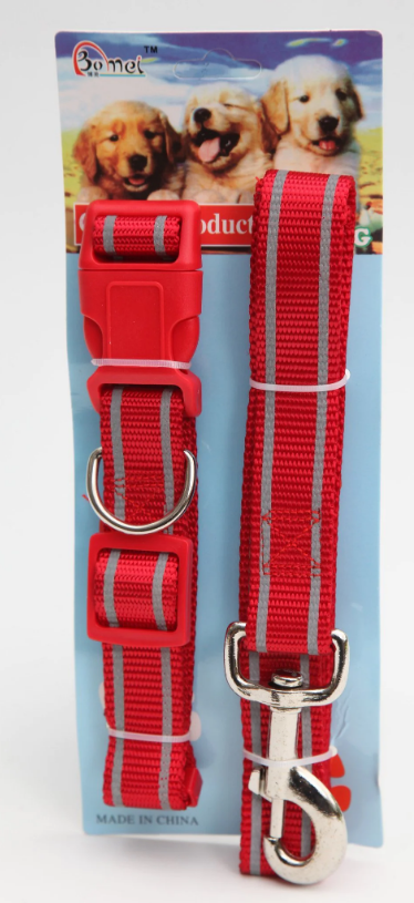 Pet Dog Lead Leash and Collar Assorted Colours