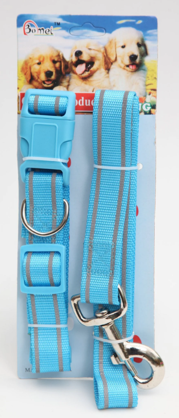 Pet Dog Lead Leash and Collar Assorted Colours