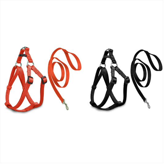Pet Dog Leash Harness In Red And Black
