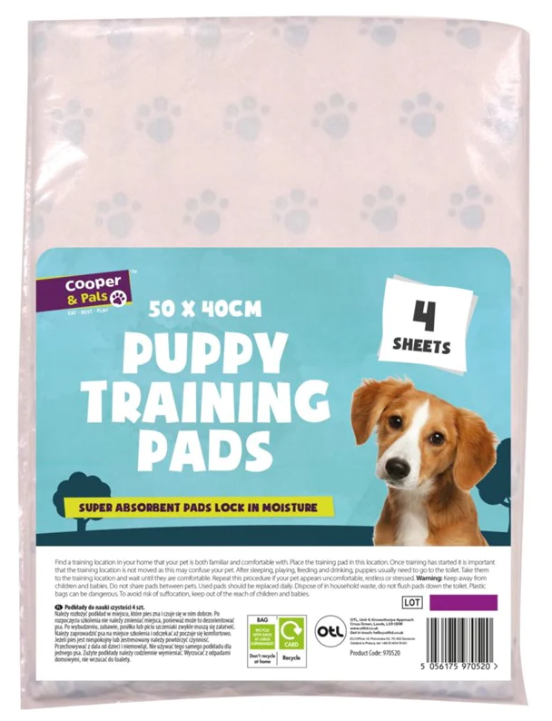 Pet Dog Puppy Training Pads 50 x 40 cm 4 Pack