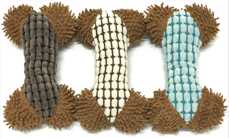 Pet Dog Soft Toy Bone 17 x 10 cm Assorted Colours