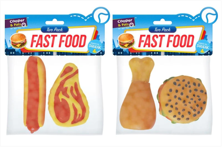 Pet Dog Toy Squeaky Fast Food Assorted Designs