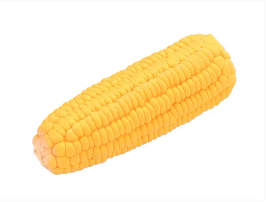 Pet Dog Toy Squeaky Yellow Corn Cob Maize 16 cm