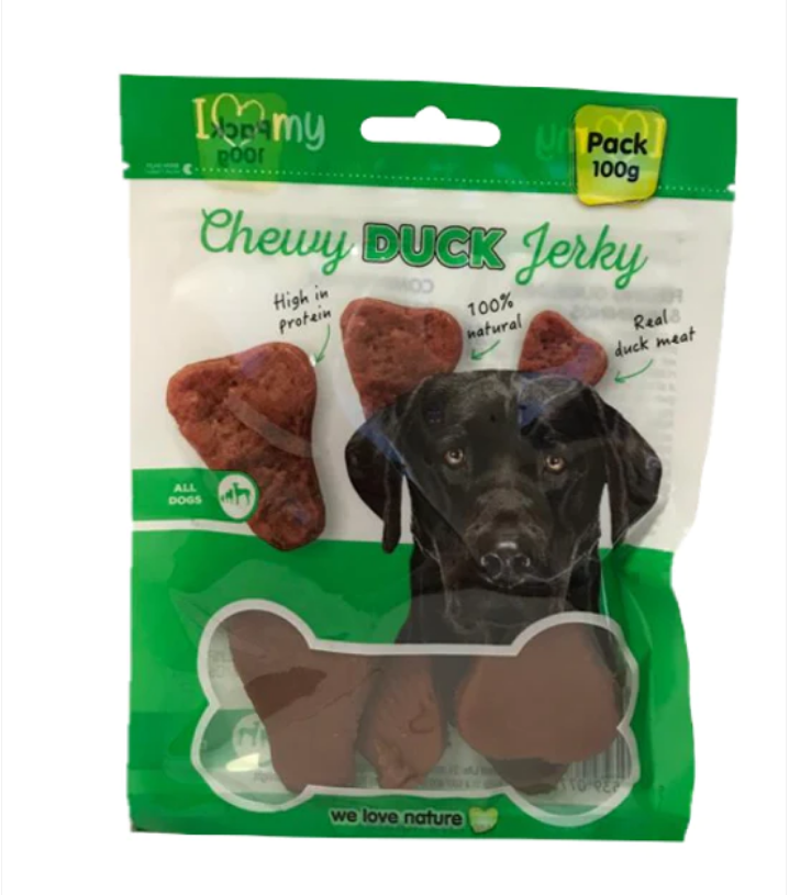 Pet Dog Treats Chewy Duck Jerky 100g