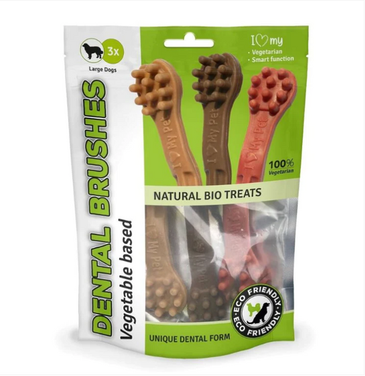 Pet Dog Treats Dental Toothbrush Large Dogs 3 Pack