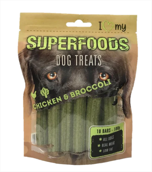 Pet Dog Treats Superfoods Chicken & Broccoli 100g