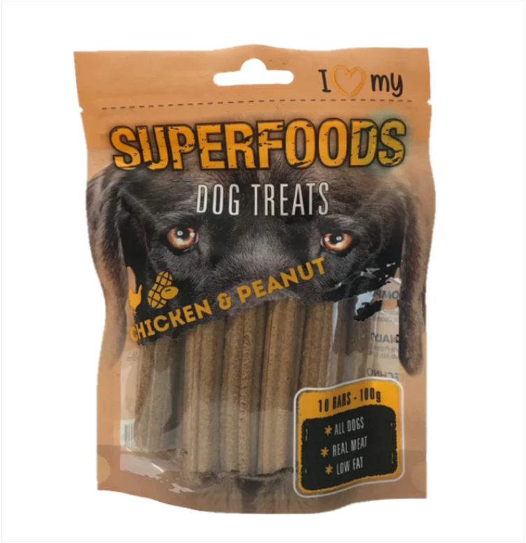 Pet Dog Treats Superfoods Chicken & Peanut 100g