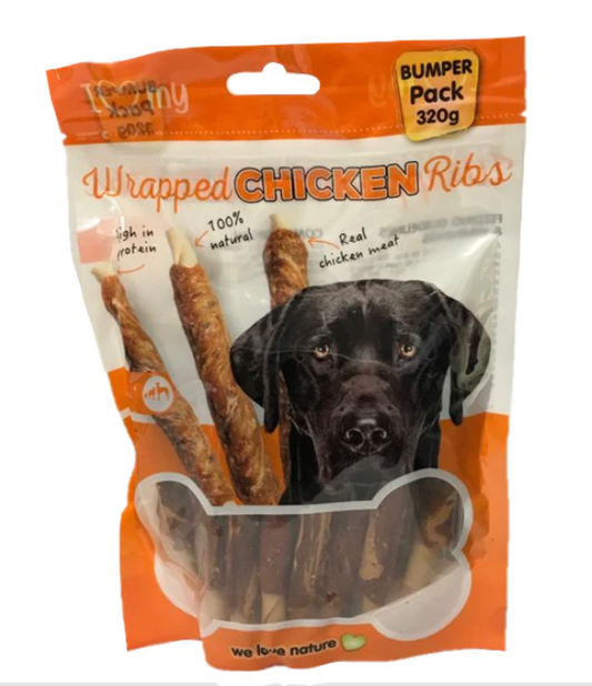Pet Dog Treats Wrapped Chicken Ribs 320g