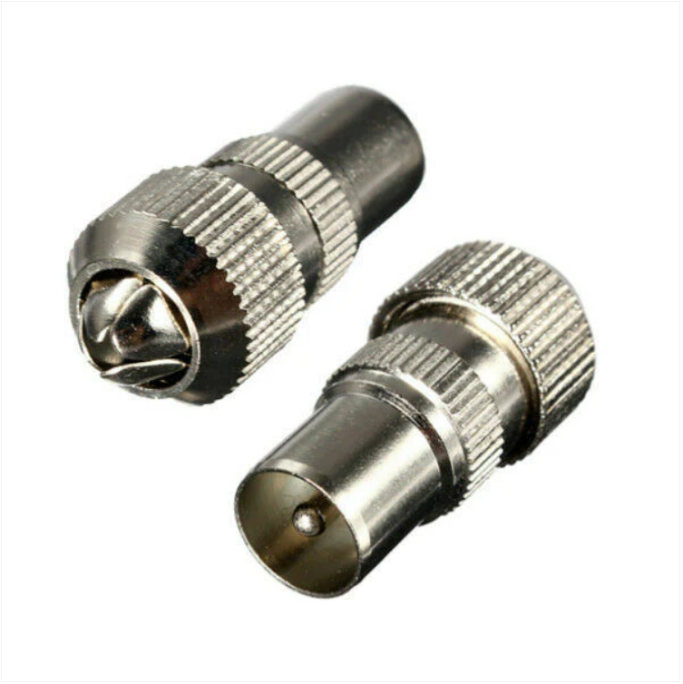 Pifco Pack Of 2 Nickel Co-Axial TV Plugs