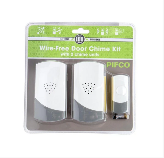 Pifco Wire-Free Door Chime Kit With Two Chime Units 24 Chimes Available