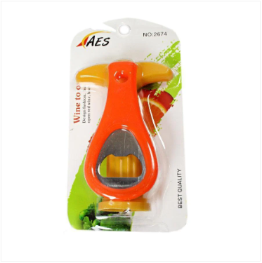 Plastic 2 Type Bottle Opener Multipurpose Use Orange and Yellow