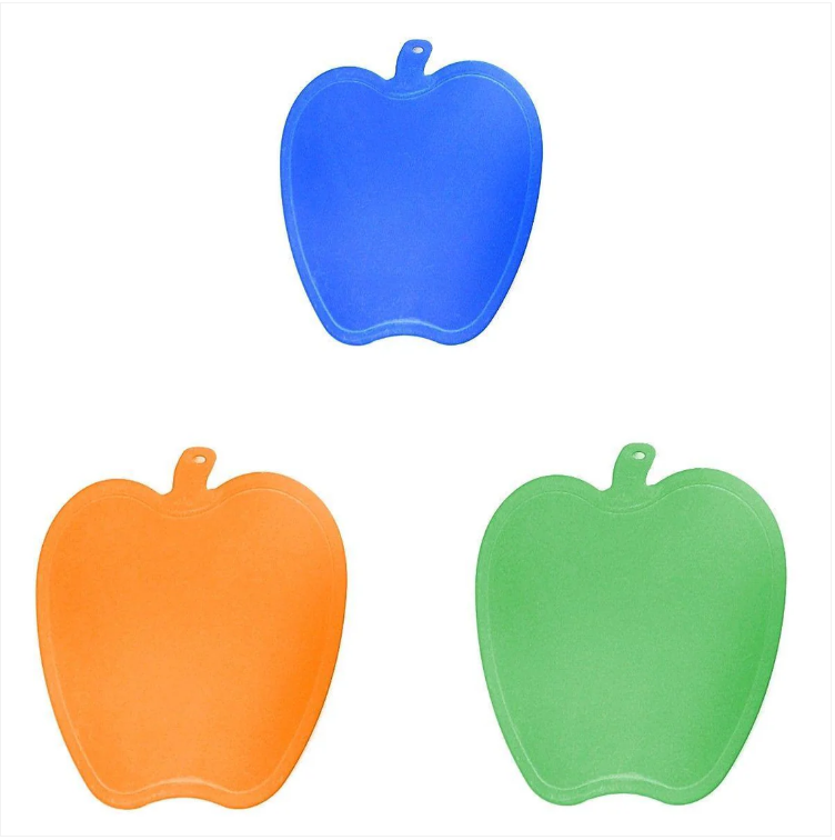 Plastic Apple Shaped Cutting & Chopping Board 21 x 17 cm Assorted Colours