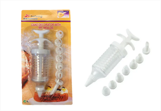 Plastic Baking Cake Decorator Piping Tool 17 cm Set of 8 Assorted Piping Tips
