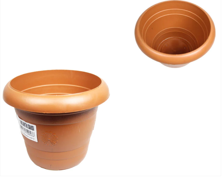 Plastic Brown Garden Flower Pot No.0 12 x 12 cm