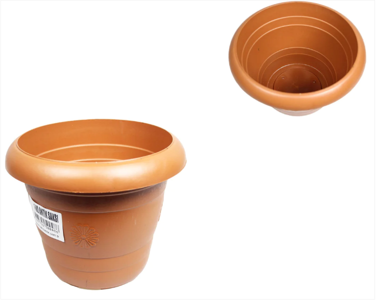 Plastic Brown Garden Flower Pot No.1 15 x 14 cm