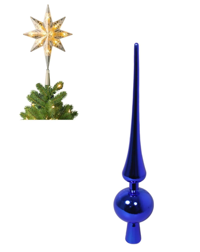 Plastic Christmas Tree Topper 30 cm Assorted Colours