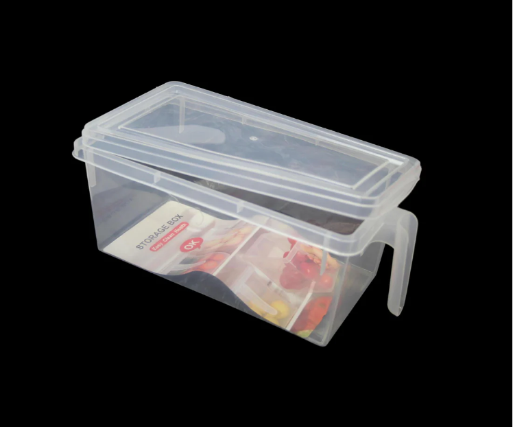 Plastic Clear Kitchen Storage Box Cereal Food Container With Lid and Handle 28cm x 12.5cm