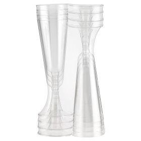 Plastic Disposable Clear Champagne Flute Glasses Party BBQ Celebration Glass 20cm