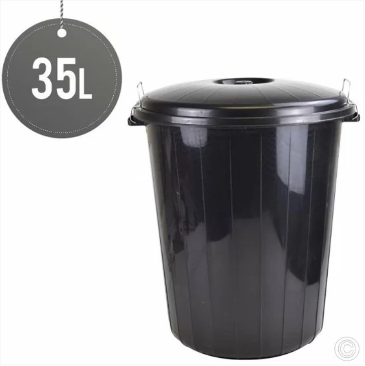 Plastic Dustbin Round 35L Assorted Colours