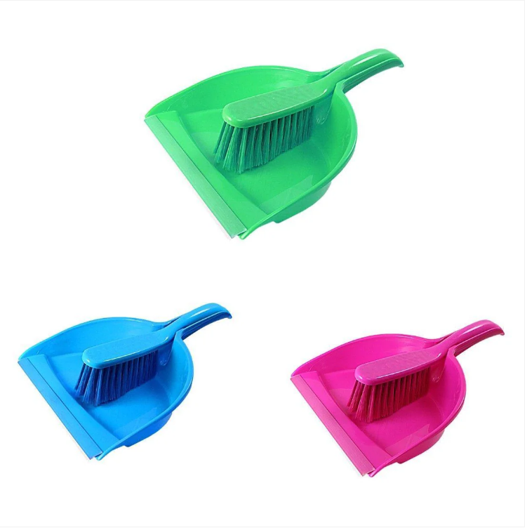 Plastic Dustpan And Brush Assorted Colours Kitchen Home