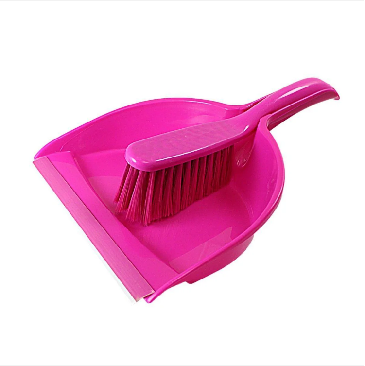 Plastic Dustpan And Brush Assorted Colours Kitchen Home