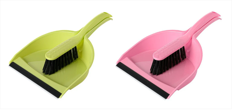 Plastic Dustpan and Brush 30 x 21 cm Assorted Colours