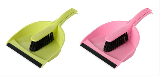 Plastic Dustpan and Brush 30 x 21 cm Assorted Colours