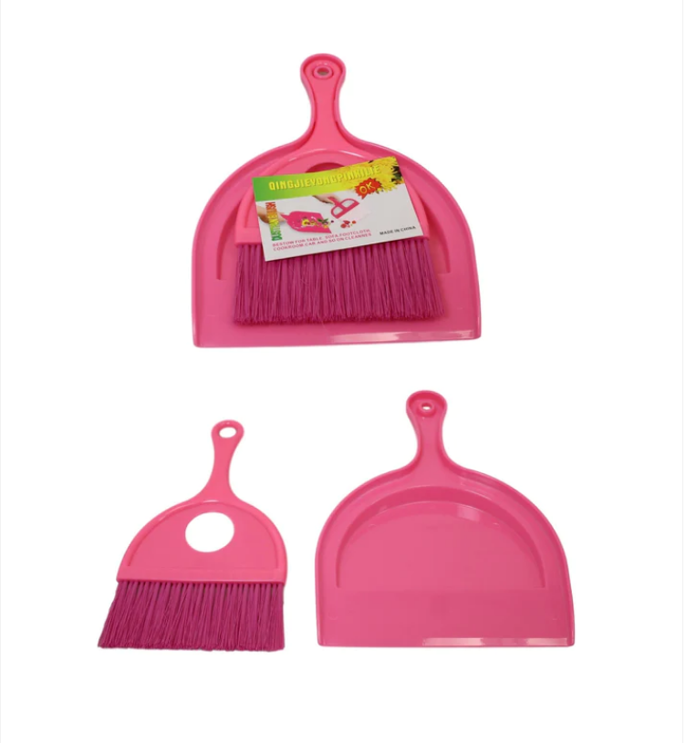 Plastic Dustpan and Brush Set 18x 23 cm Assorted Colours