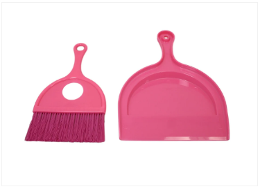 Plastic Dustpan and Brush Set 18x 23 cm Assorted Colours